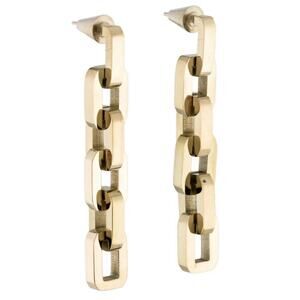 Eddie Borgo 12K Gold Plated Chain Supra Link Highly Polish Dangle Earrings New